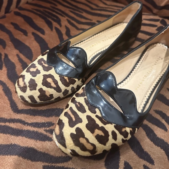 Charlotte Olympia bisoux patent leather and pony skin flats - Picture 3 of 16